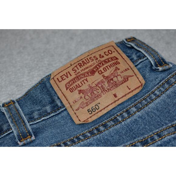 Levis 560 Jeans Mens Size 50 x 30 Tapered Loose Comfort Fit Blue Made In Mexico - Picture 6 of 8